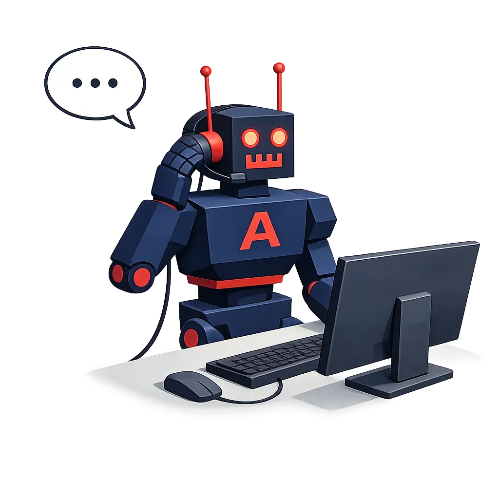 お問い合わせ対応中のAzukiロボット